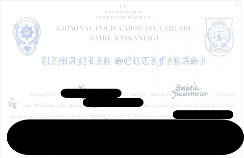 Kriminal Laboratuvar Uzmanlık Sertifikası